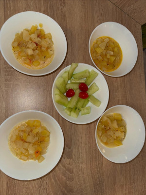 mit Mandelmilch und Gouda mit Mandelmilch und Gouda